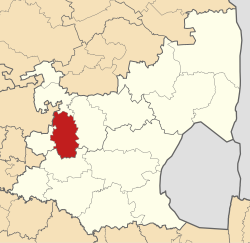 Map of Mpumalanga with Emalahleni highlighted (2016)